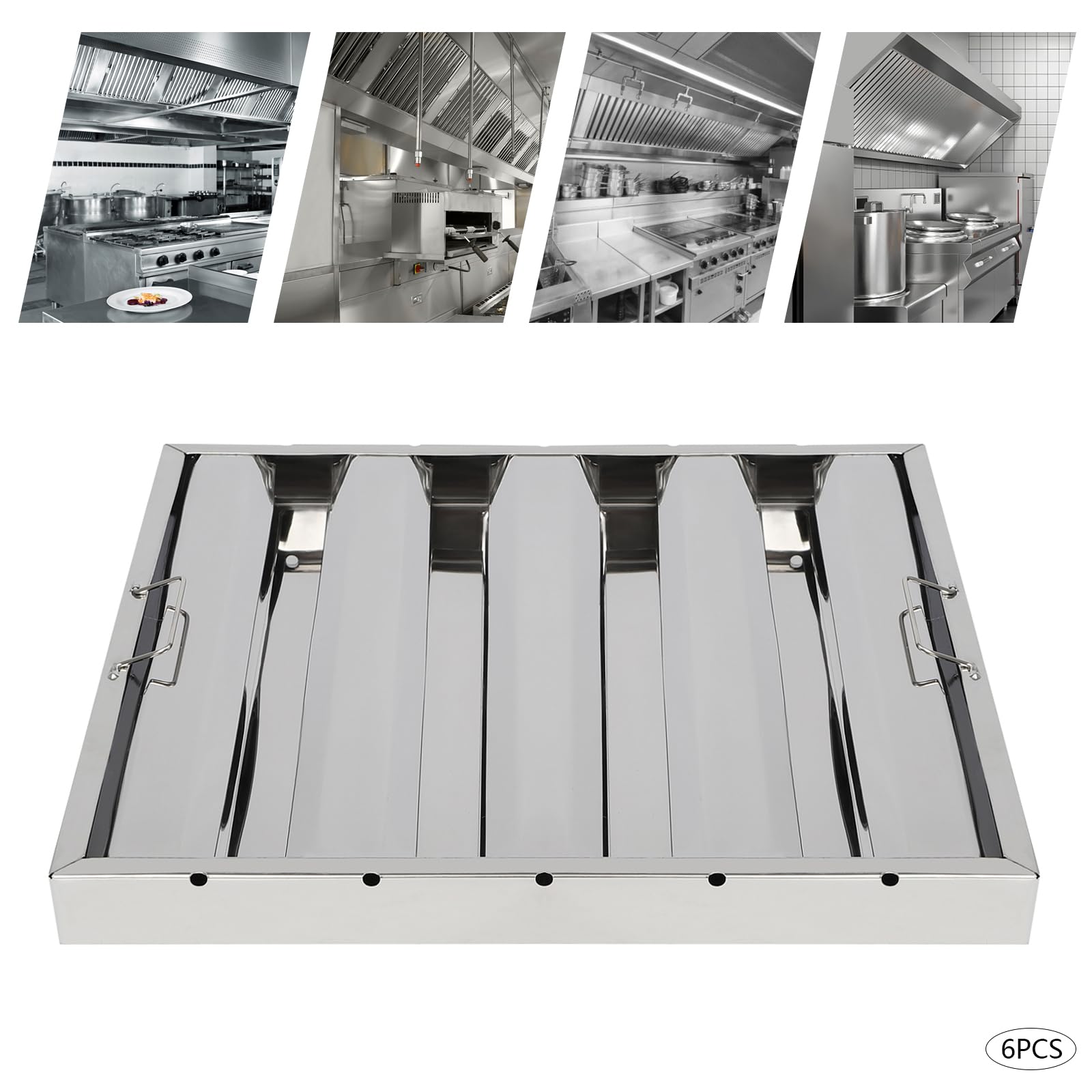 6 Pack Hood Filters, Stainless - Commercial Kitchen Exhaust Hood avaliação e preço