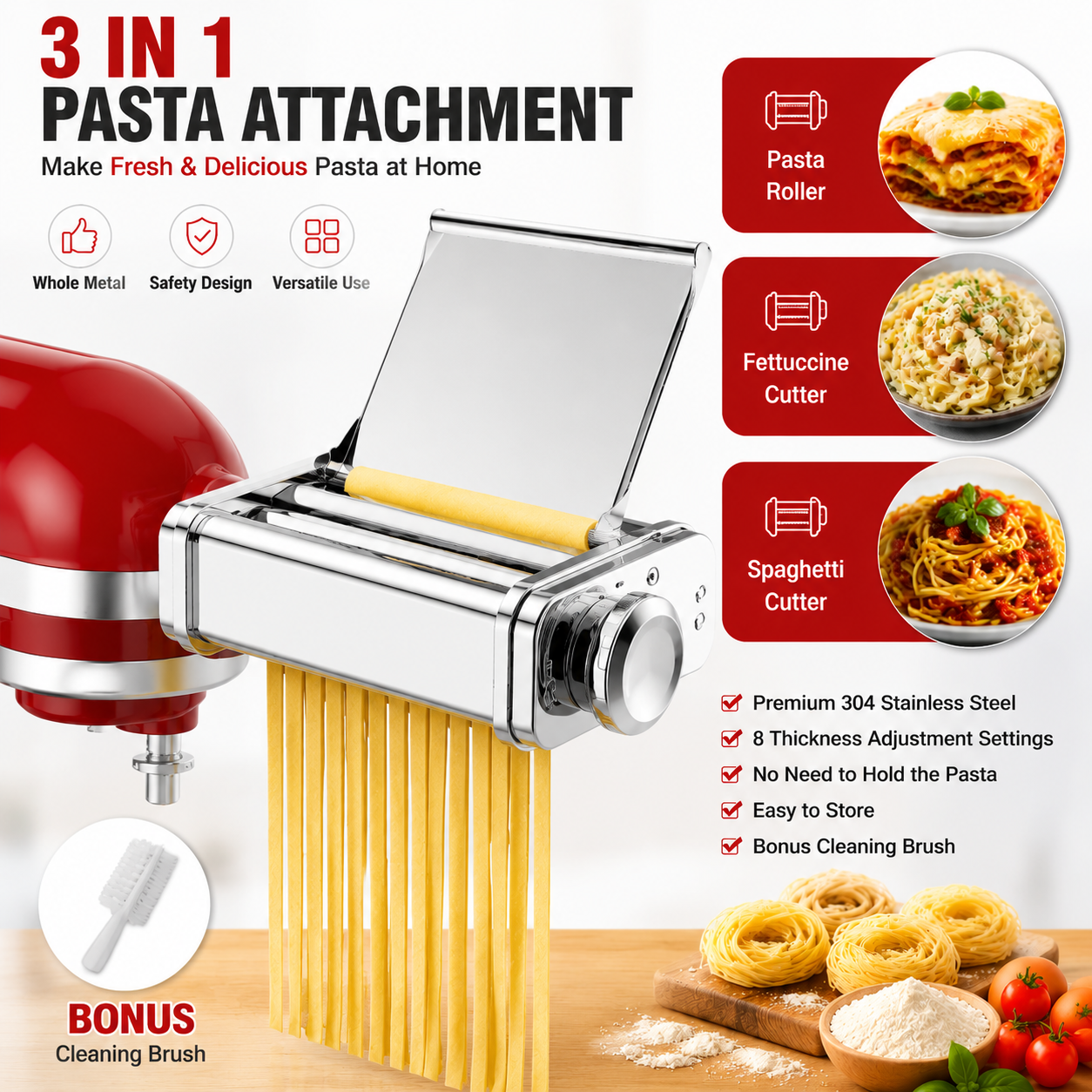 Gvode 3 in 1 Pasta Attachment  - Commercial Kitchen Juicer avaliação e preço