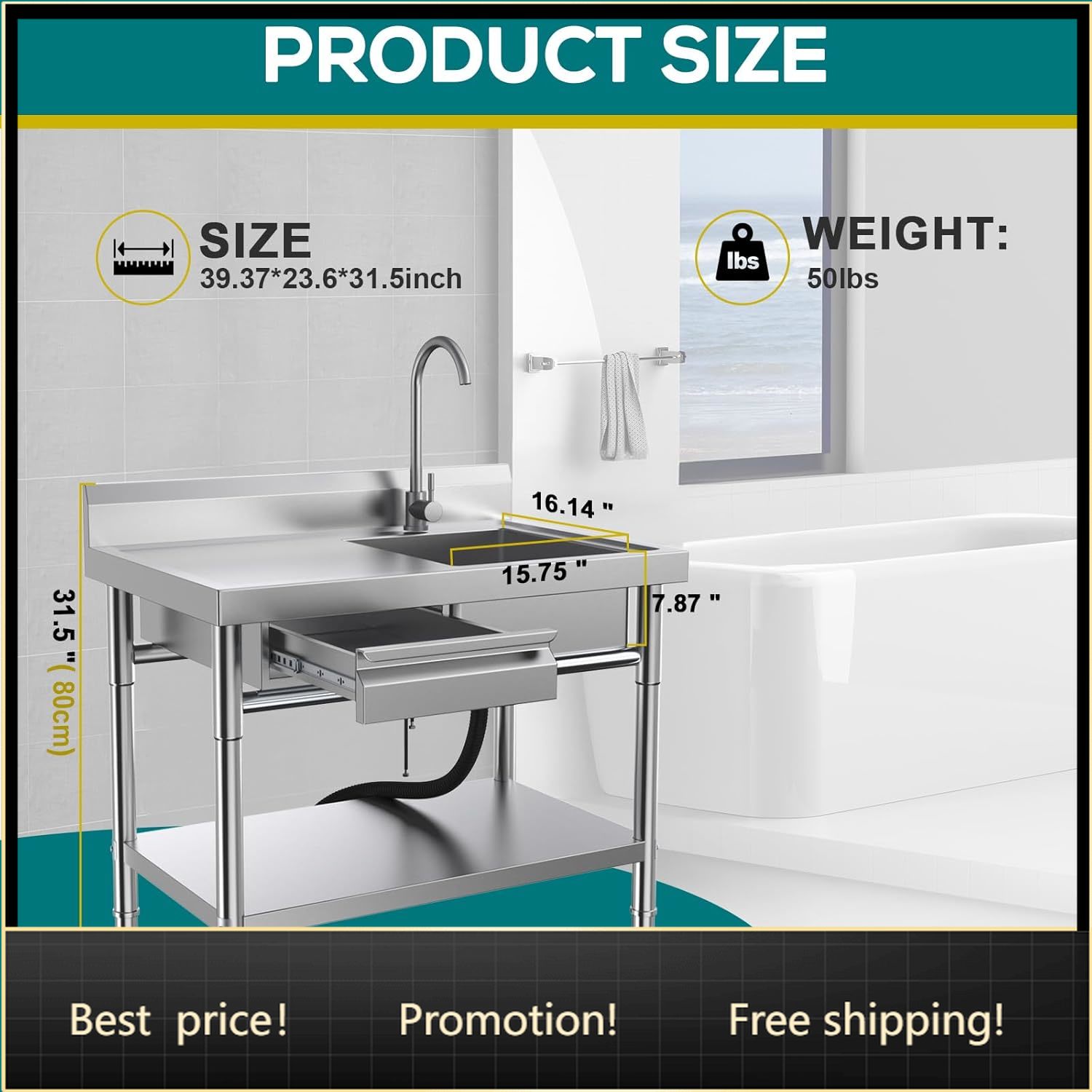 Stainless Steel Utility Sink,  - Commercial Kitchen Sink avaliação e preço