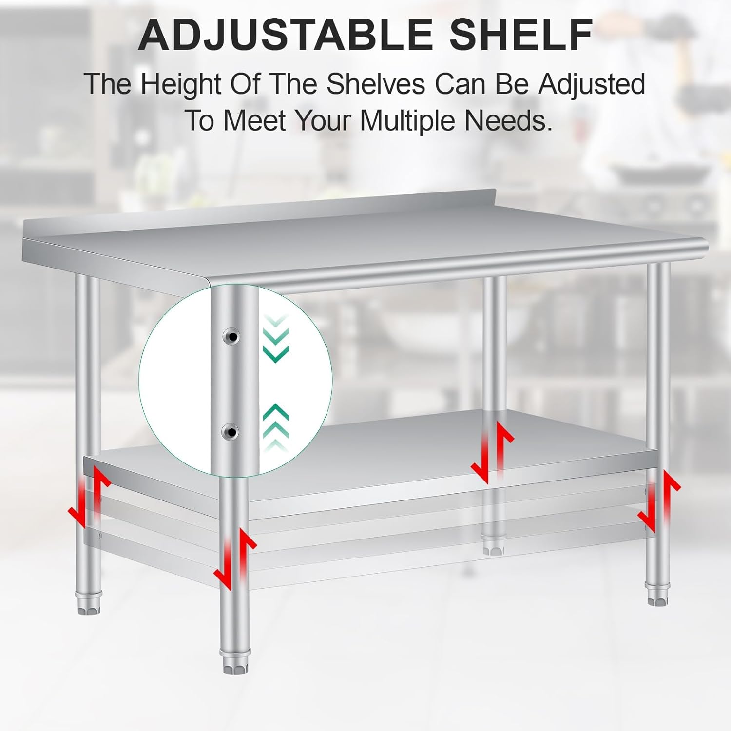 60”X 24”Stainless Steel Work T - Commercial Kitchen Prep Table With Storage avaliação e preço