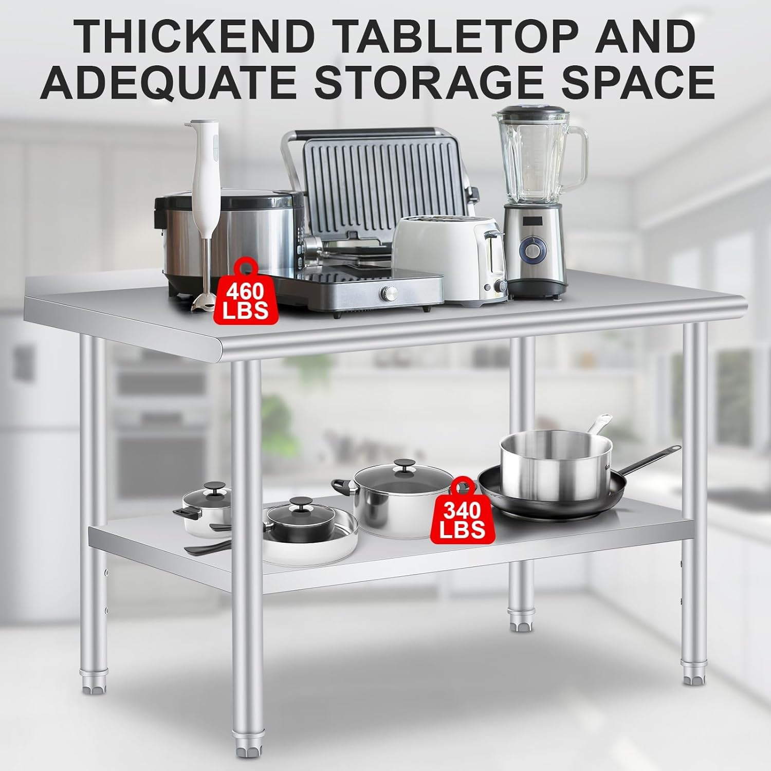 60”X 24”Stainless Steel Work T - Commercial Kitchen Prep Table With Storage avaliação e preço