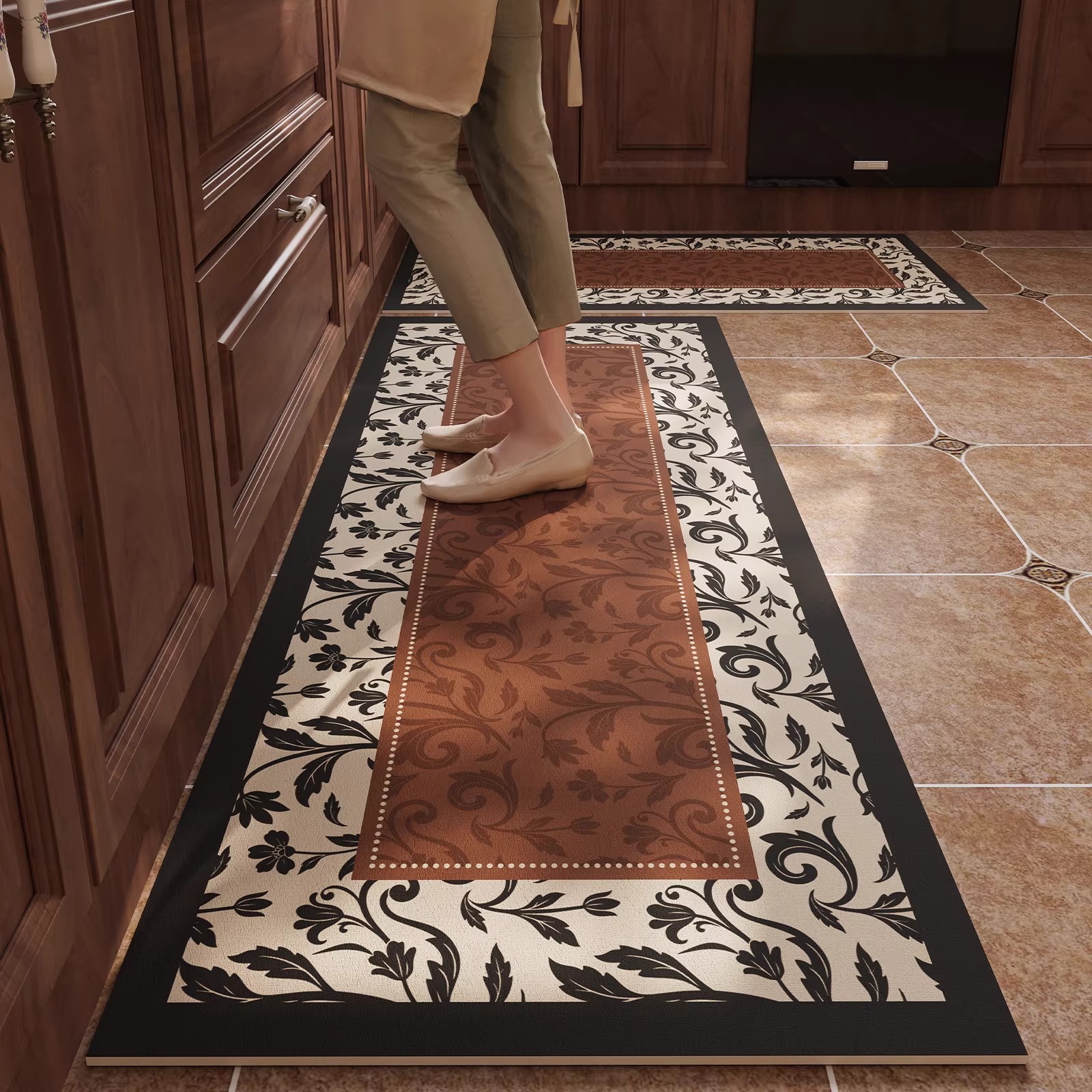 Rug for Kitchen Waterproof Non - Commercial Kitchen Non Slip Flooring avaliação e preço