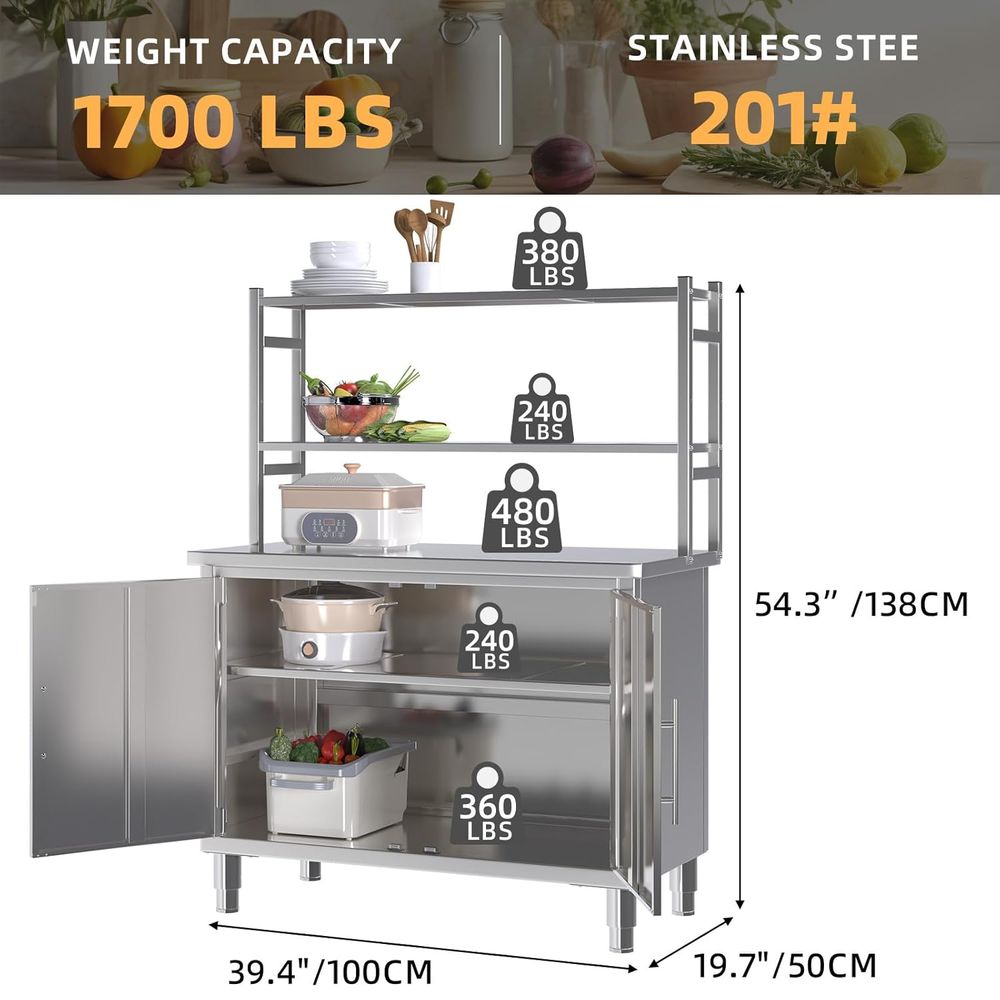 40 x 20 Commercial Kitchen Pre - Commercial Kitchen Prep Table With Storage avaliação e preço