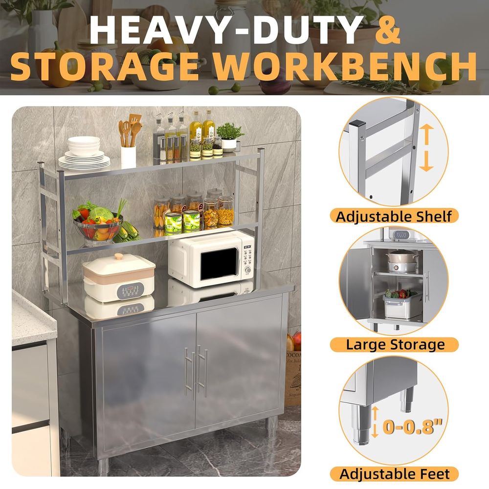 40 x 20 Commercial Kitchen Pre - Commercial Kitchen Prep Table With Storage avaliação e preço