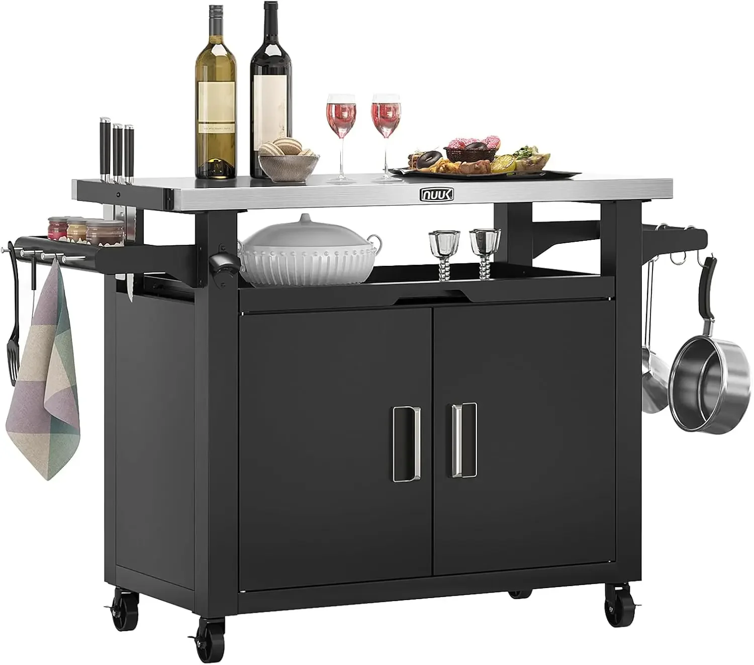 Outdoor Grill Cart with Storag - Commercial Kitchen Prep Table With Storage avaliação e preço