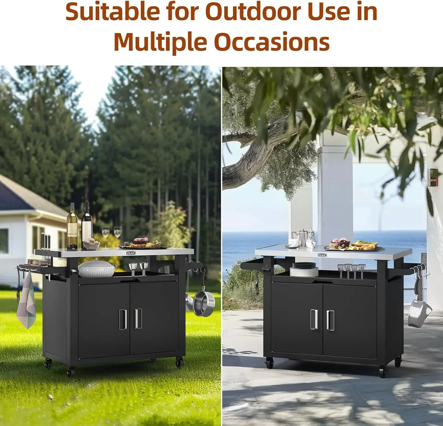 Outdoor Grill Cart with Storag - Commercial Kitchen Prep Table With Storage avaliação e preço