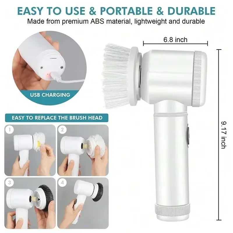 New Cordless Spin Scrubber Ele - Commercial Kitchen Cleaning avaliação e preço
