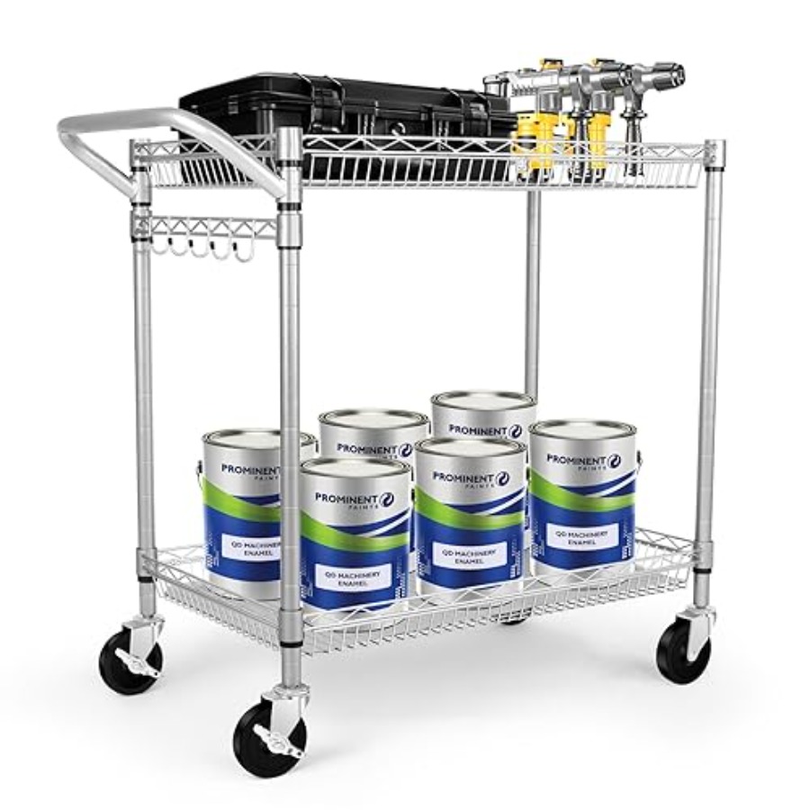 Heavy Duty 2 Tier Rolling Cart - Commercial Kitchen Dimensions avaliação e preço