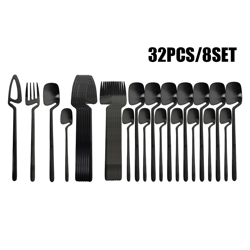 32pcs Black Matte Cutlery Set  - Commercial Kitchen Knife Set avaliação e preço