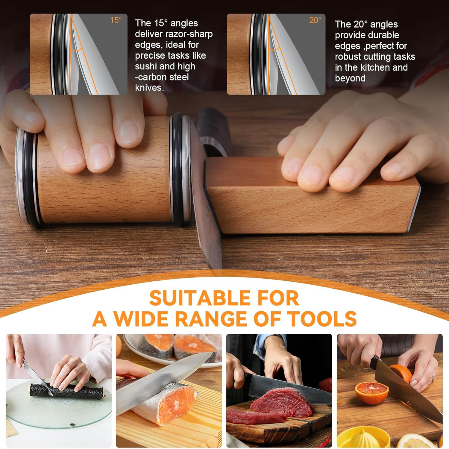 Rolling Knife Sharpener Magnet - Commercial Kitchen Knife Set avaliação e preço