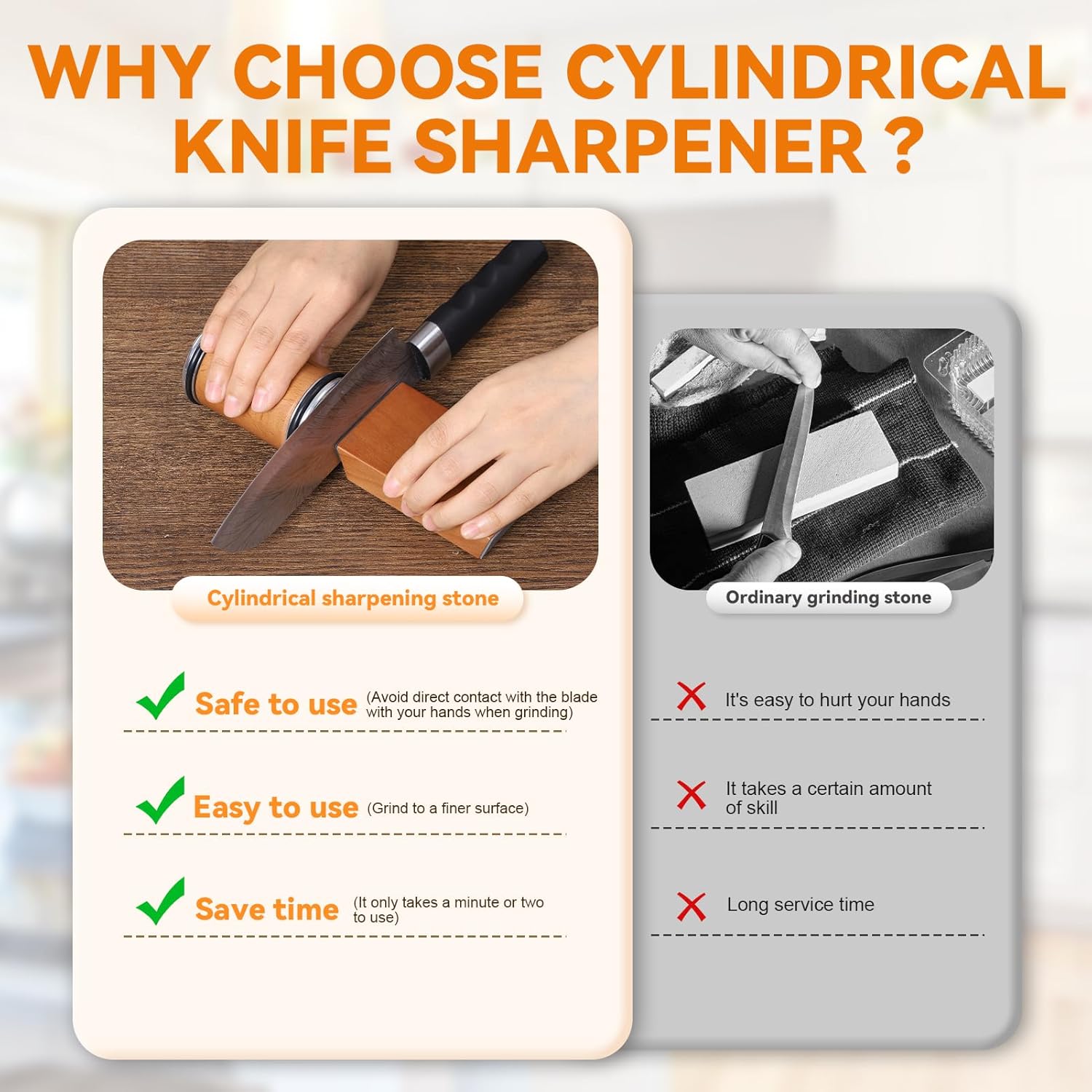 Rolling Knife Sharpener Magnet - Commercial Kitchen Knife Set avaliação e preço